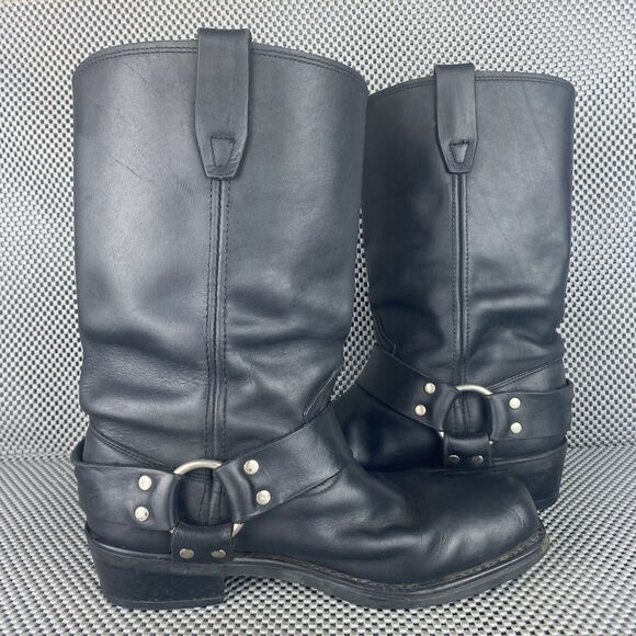 Durango Harness Boots Mens Size 8.5 D Leather Square Toe Biker Western Pull On - Picture 3 of 15
